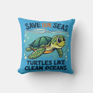Red onze Zeeen - Schildpadden zoals Clean Oceans Kussen