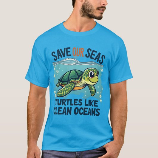 Red onze Zeeen - Schildpadden zoals Clean Oceans T-shirt (Voorkant)