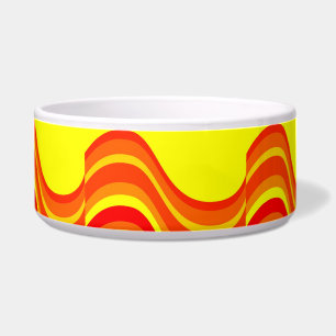 Red Orang en Yellow Pet Bowl Voerbakje