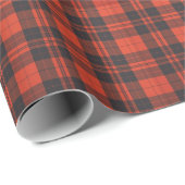 Red-Orange and Black Classic Plaid Cadeaupapier (Rol Hoek)