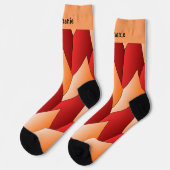 Red Orange Art Deco Design Socks Sokken (Links)
