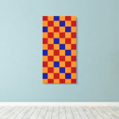 Red Orange Blue Checkered Pattern Design  Canvas Afdruk (Insitu (Houten vloer))