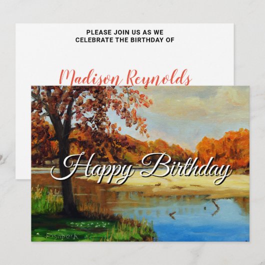 Red Orange Green Blue Yellow River Birthday  Kaart (Voorkant / Achterkant)