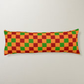 Red Orange Green Checkered Pattern Design  Lichaamskussen (Achterkant)