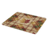 RED ORANGE GREEN PLAID WITH FALL AUTUMN LEAVES SNIJPLANK (Hoek)