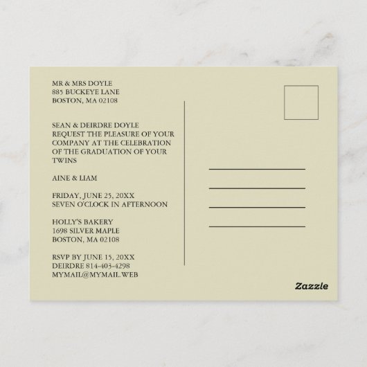 Red Orange Overlay Transparency Shapes Photo Grads Briefkaart (Achterkant)