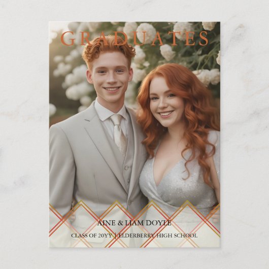 Red Orange Overlay Transparency Shapes Photo Grads Briefkaart (Voorkant)