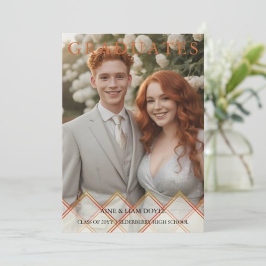 Red Orange Overlay Transparency Shapes Photo Grads Kaart (Staand voorkant)