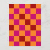 Red Orange Pink Checkered Pattern Design  Briefkaart (Voorkant)