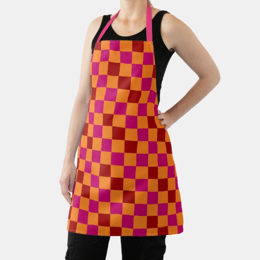 Red Orange Pink Checkered Pattern Design Schort (Insitu)