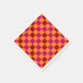 Red Orange Pink Checkered Pattern Design  Servet (Hoek)