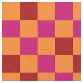 Red Orange Pink Checkered Pattern Design  Stof (Close Up)