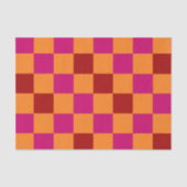 Red Orange Pink Checkered Pattern Design  Tissuepapier (Voorkant)