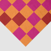 Red Orange Pink Checkered Pattern Design  Tissuepapier (Detail)