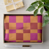 Red Orange Pink Checkered Pattern Design  Tissuepapier (Geschenk)