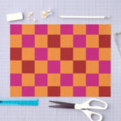 Red Orange Pink Checkered Pattern Design  Tissuepapier (Craft)