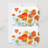 Red Orange Poppies Floral Girl Birthday Invitation Kaart (Achterkant)