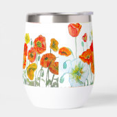 Red Orange Poppy Flower Watercolor Womans Name (Links)