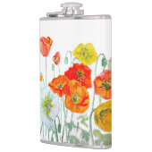 Red Orange Poppy Flower Watercolor Womans Name Heupfles (Links)