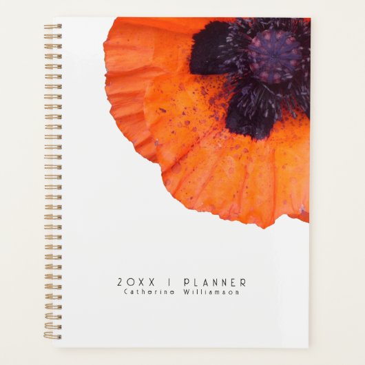 Red Orange Poppy Personalised 2026 Planner (Voorkant)