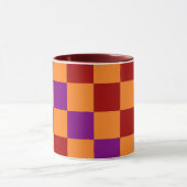 Red Orange Purple Checkered Pattern Design  Mok (Midden)