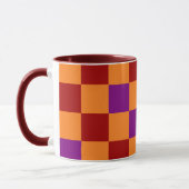 Red Orange Purple Checkered Pattern Design  Mok (Links)