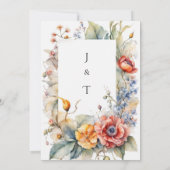 Red & Orange Rose Wedding Invite Kaart (Achterkant)