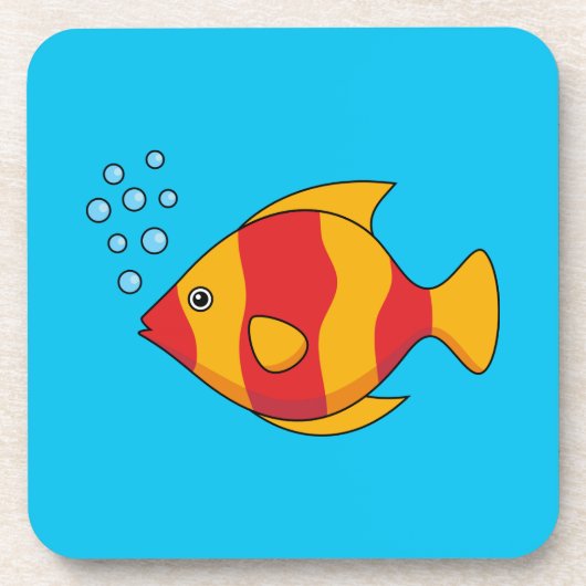 Red Orange Tropical Fish Bier Onderzetter (Voorkant)