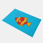 Red Orange Tropical Fish Deurmat (Schuin)