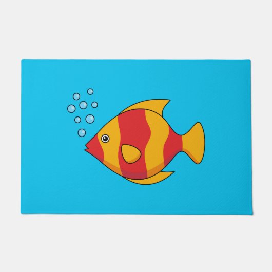 Red Orange Tropical Fish Deurmat (Voorkant)