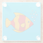 Red Orange Tropical Fish Glazen Onderzetter (Achterkant)