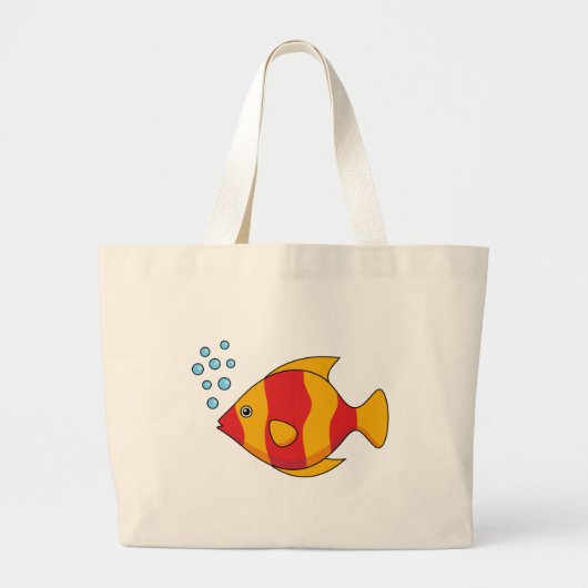 Red Orange Tropical Fish Grote Tote Bag (Voorkant)