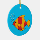 Red Orange Tropical Fish Keramisch Ornament (Rechts)