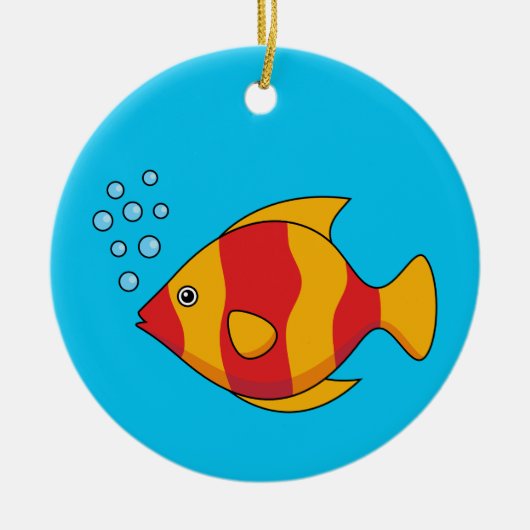 Red Orange Tropical Fish Keramisch Ornament (Voorkant)