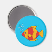 Red Orange Tropical Fish Magneet (Voorkant / Achterkant)