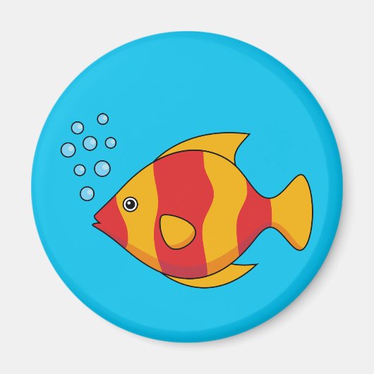 Red Orange Tropical Fish Magneet (Voorkant)