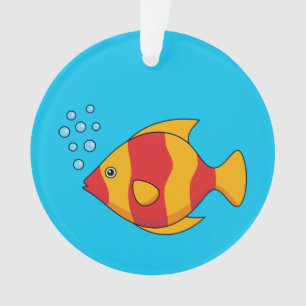 Red Orange Tropical Fish Ornament