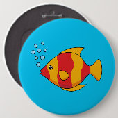 Red Orange Tropical Fish Ronde Button 6,0 Cm (Voorkant /achterkant)