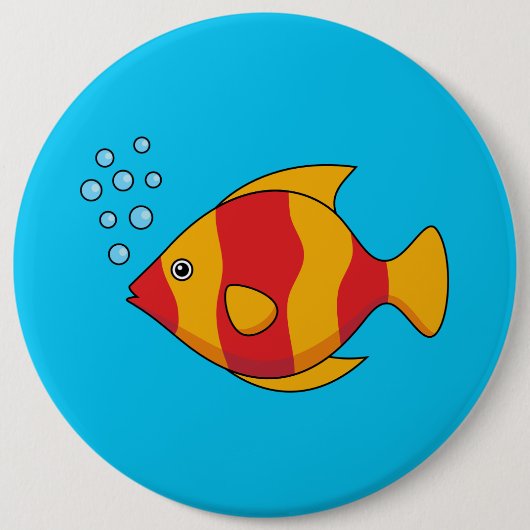 Red Orange Tropical Fish Ronde Button 6,0 Cm (Voorkant)