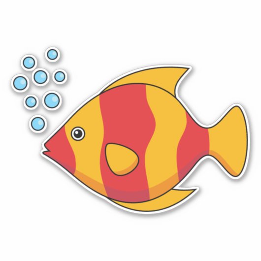 Red Orange Tropical Fish Sticker (Voorkant)