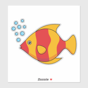 Red Orange Tropical Fish Sticker