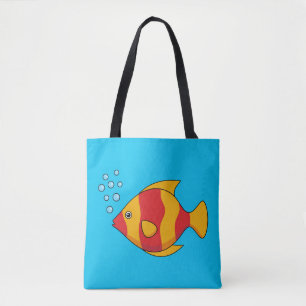 Red Orange Tropical Fish Tote Bag