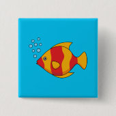Red Orange Tropical Fish Vierkante Button 5,1 Cm (Voorkant)