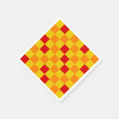 Red Orange Yellow Checkered Pattern Design  Servet (Hoek)