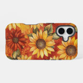 RED ORANGE YELLOW FALL SUNFLOWER FLOWERS iPhone 16 HOESJE (Achterkant horizontaal)