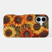 RED ORANGE YELLOW FALL SUNFLOWER FLOWERS iPhone 16 HOESJE (Achterkant horizontaal)