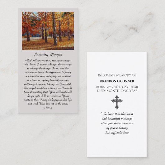 Red Orange Yellow Green Safely Home Sympathy  Visitekaartje (Voorkant / Achterkant)