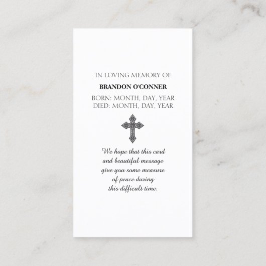 Red Orange Yellow Green Safely Home Sympathy  Visitekaartje (Achterkant)