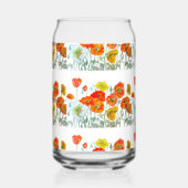 Red Orange Yellow Poppy Flowers Poppies Flower Blikvorm Glas (Achterkant)