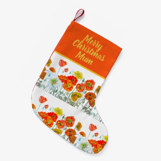 Red Orange Yellow Poppy Flowers Poppies Flower Kleine Kerstsok (Voorkant (Hangend))